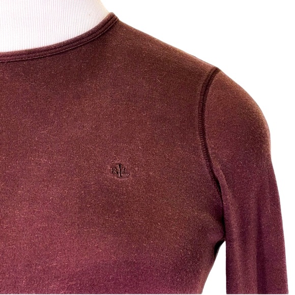 Ralph Lauren Black Label Silk Wool Mocha Jewel Neck Sweater - Picture 5 of 12